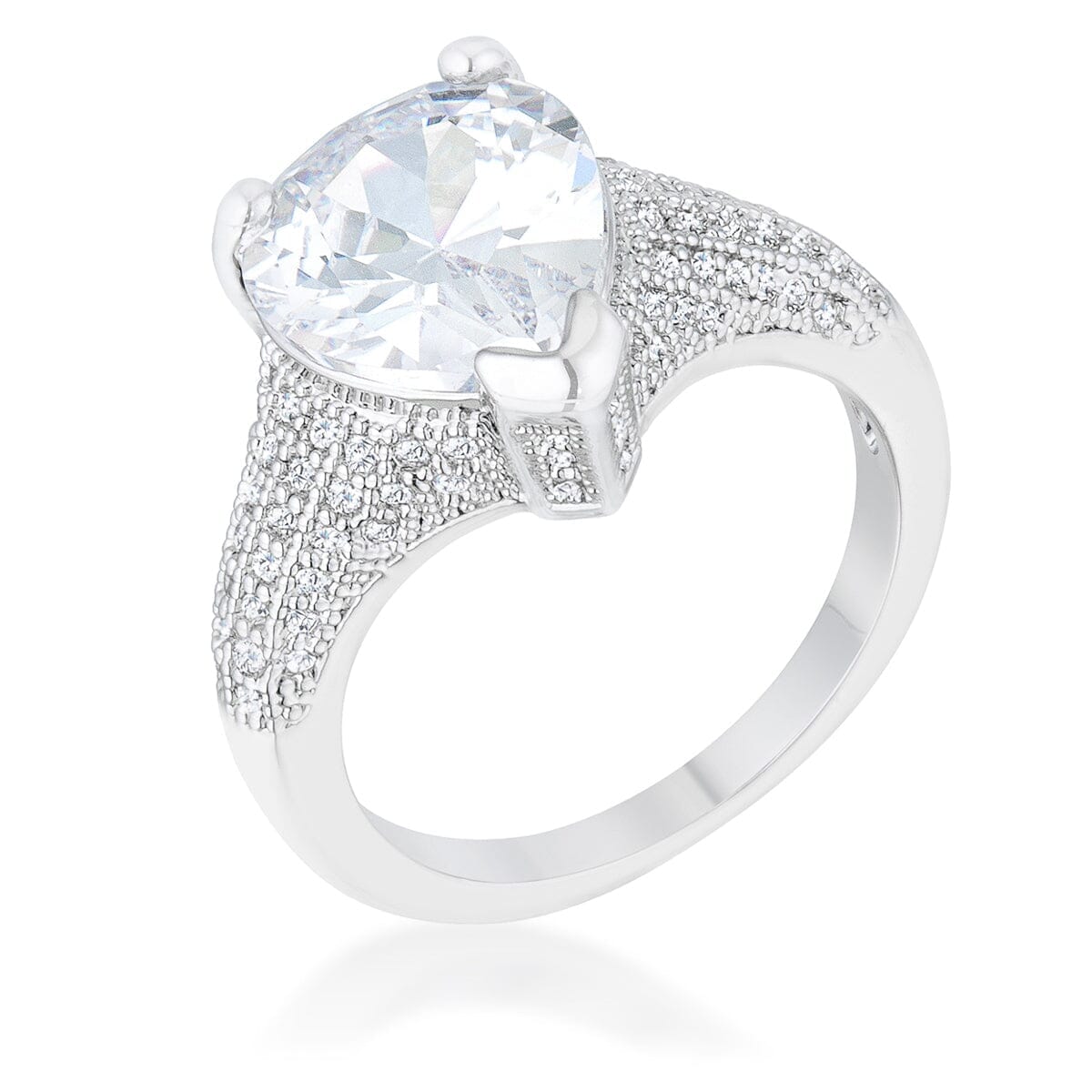Rhyne 5.8ct Cubic Zirconia Rhodium Pear Cocktail Ring Rings Das Juwel