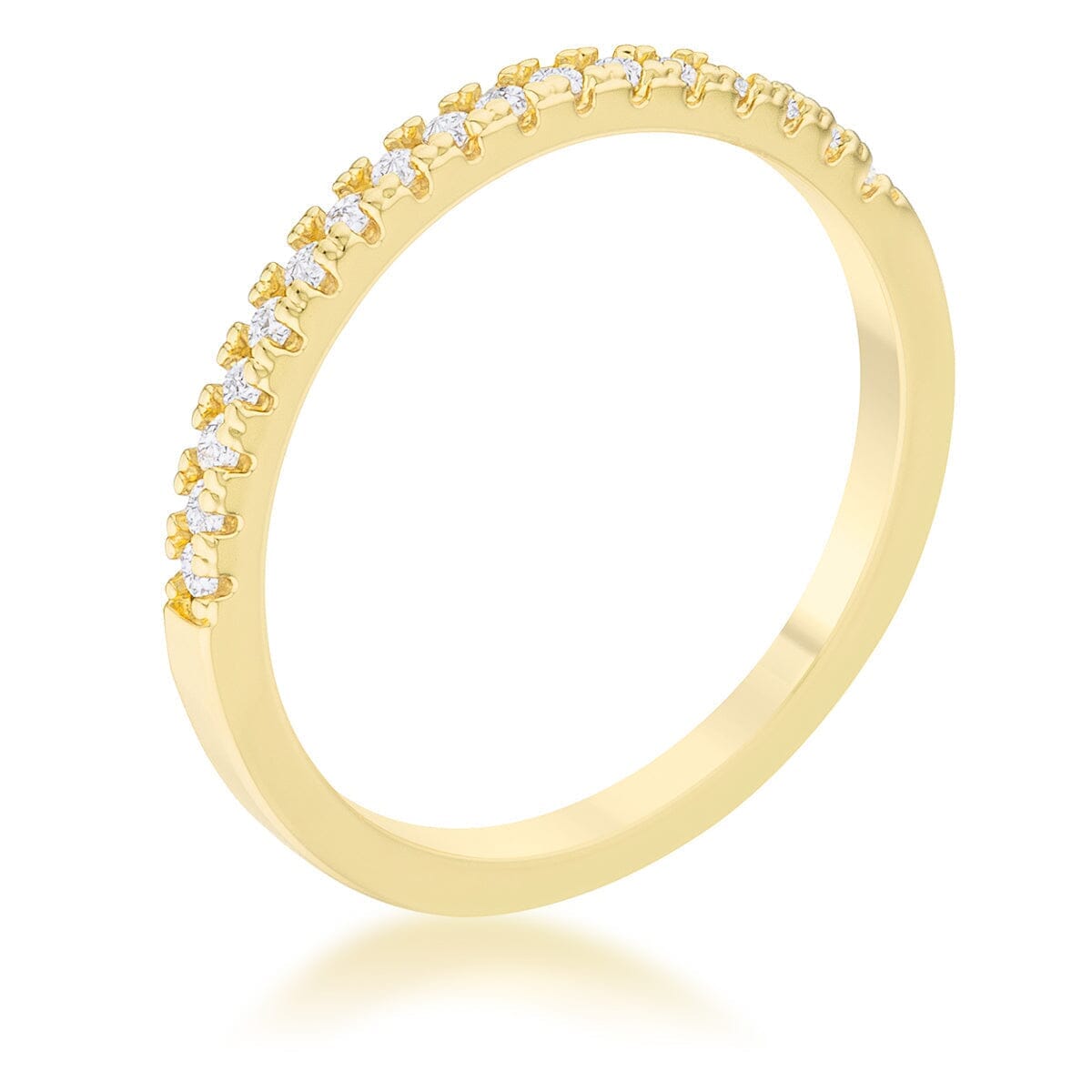 Rino 0.11ct Cubic Zirconia 14k Gold Delicate Band Ring Rings Das Juwel