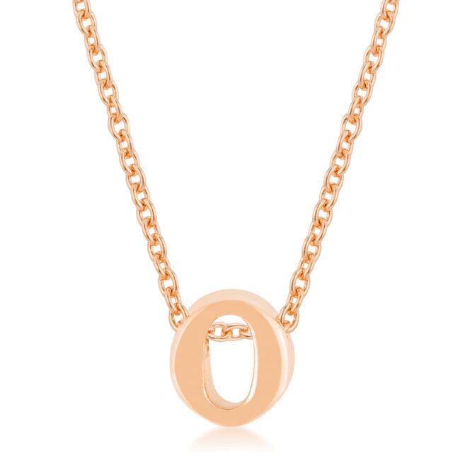Rose Gold Finish Initial O Pendant Pendants Das Juwel