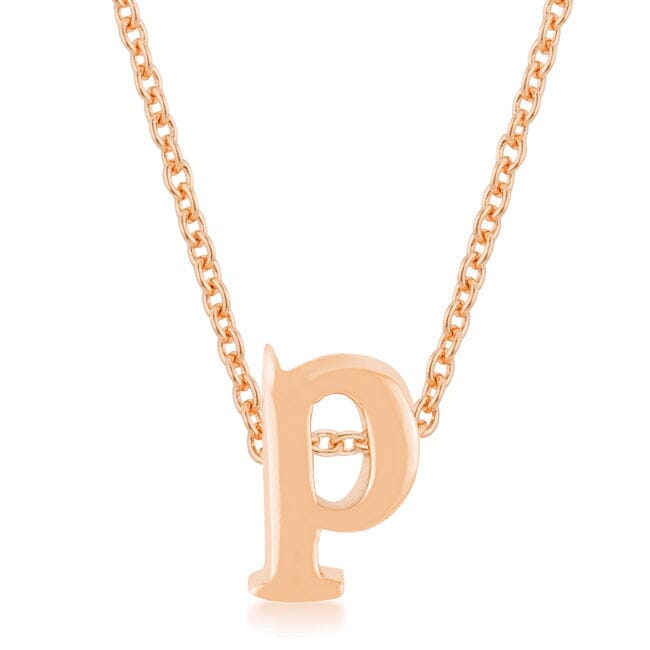 Rose Gold Finish Initial P Pendant Pendants Das Juwel