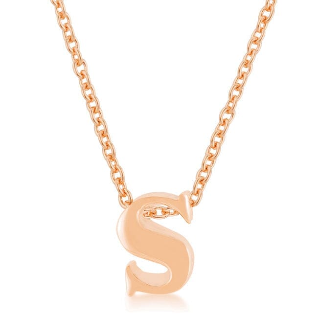 Rose Gold Finish Initial S Pendant Pendants Das Juwel