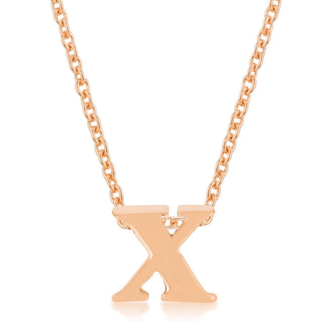 Rose Gold Finish Initial X Pendant Pendants Das Juwel