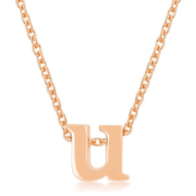 Rosegold Finish Initial U Pendant Pendants Das Juwel
