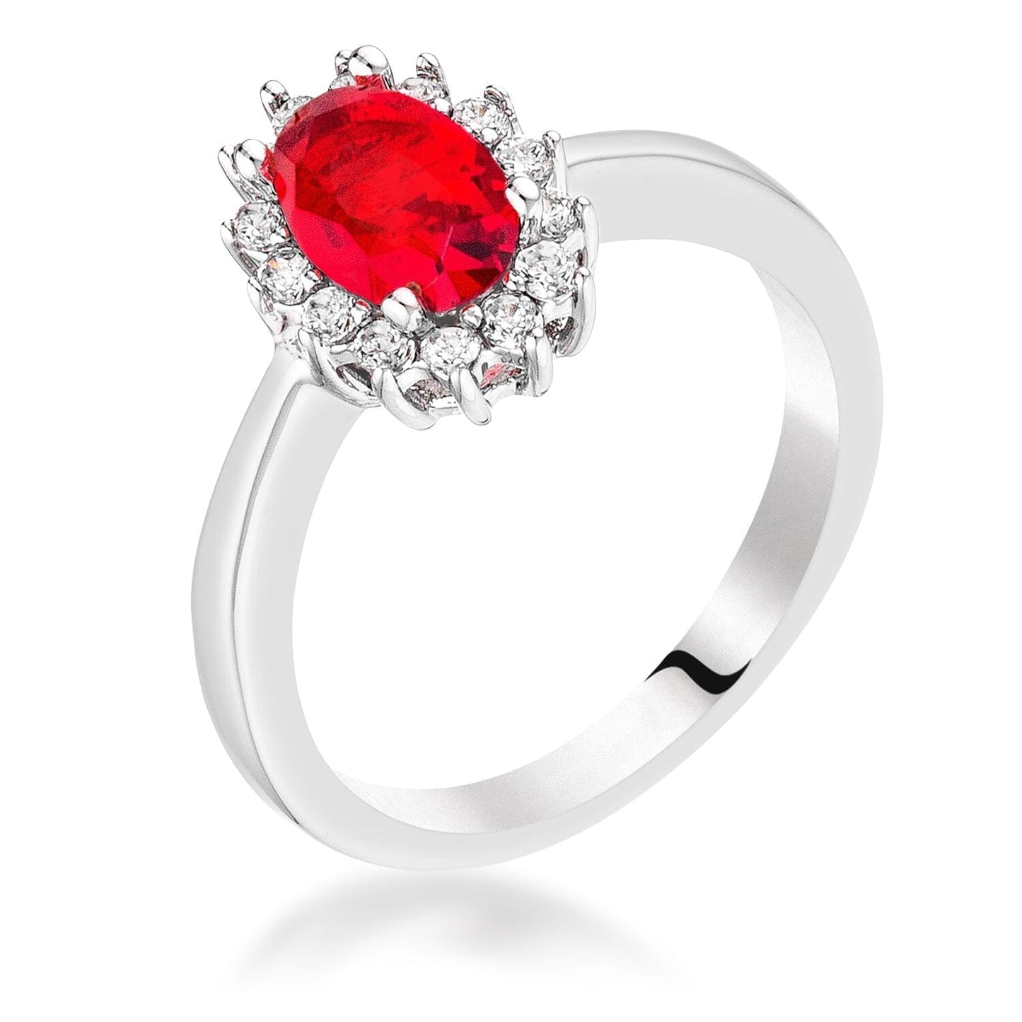 Ruby Red Cubic Zirconia Petite Oval Ring Rings Das Juwel