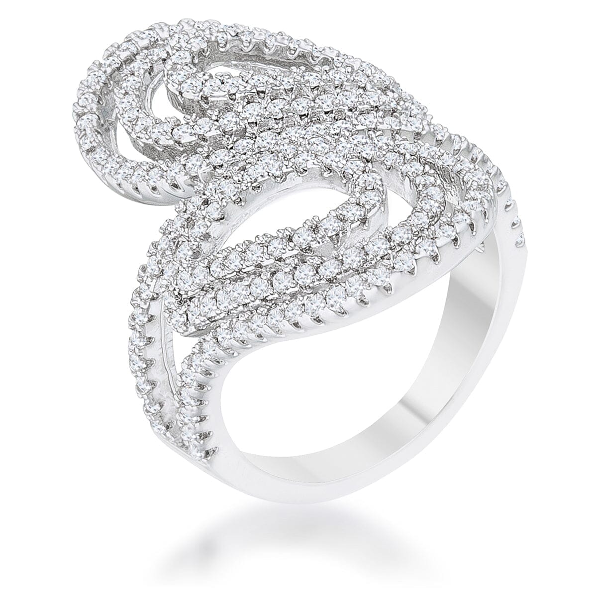 Serina 1ct Cubic Zirconia Rhodium Pave Circle Ring