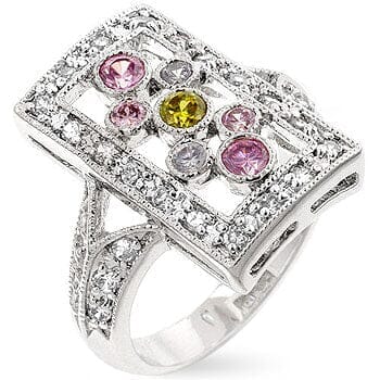 Silver Framed Cocktail Ring Rings Das Juwel
