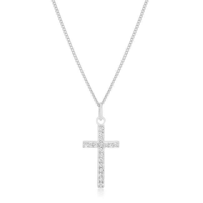 Simple Rhodium Plated Cross Pendant Pendants Das Juwel