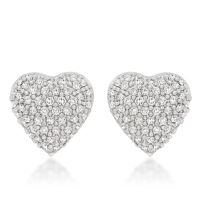 Special Pave Heart Earrings Earrings Das Juwel