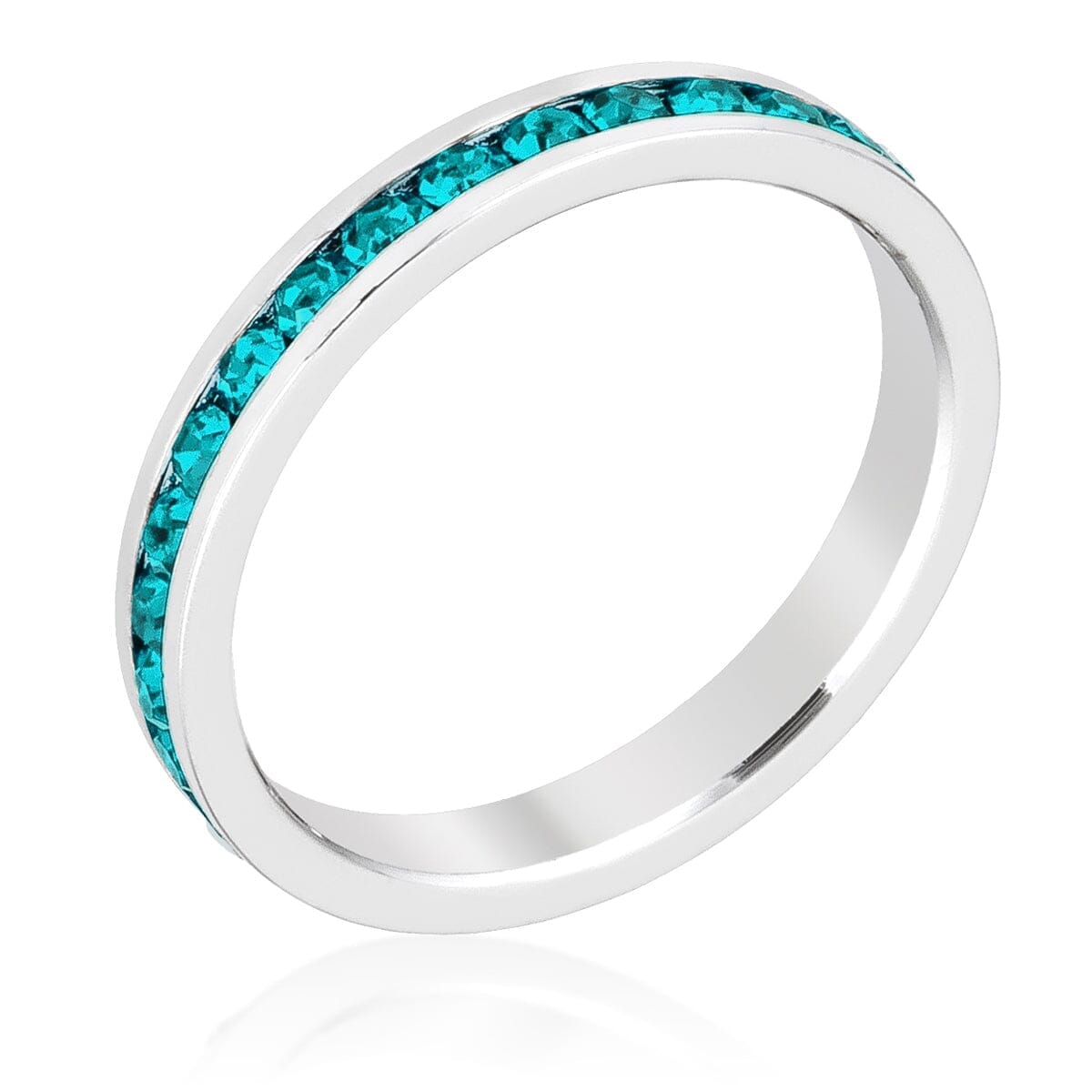 Stylish Stackables with Turquoise Crystal Ring Rings Das Juwel
