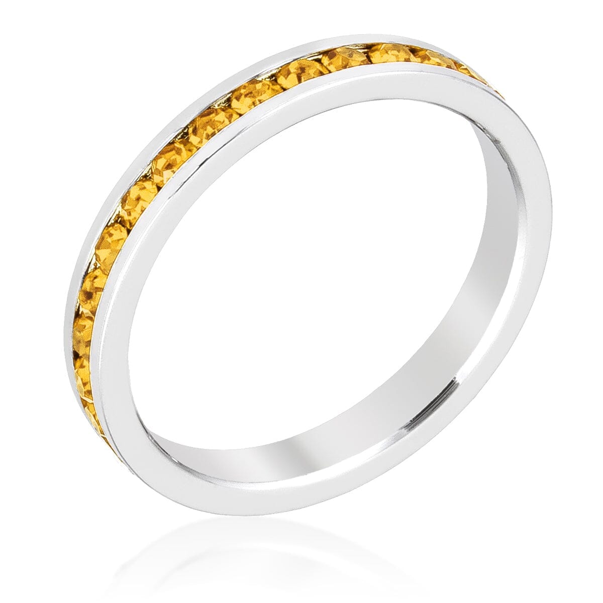 Stylish Stackables with Yellow Crystal Ring Rings Das Juwel