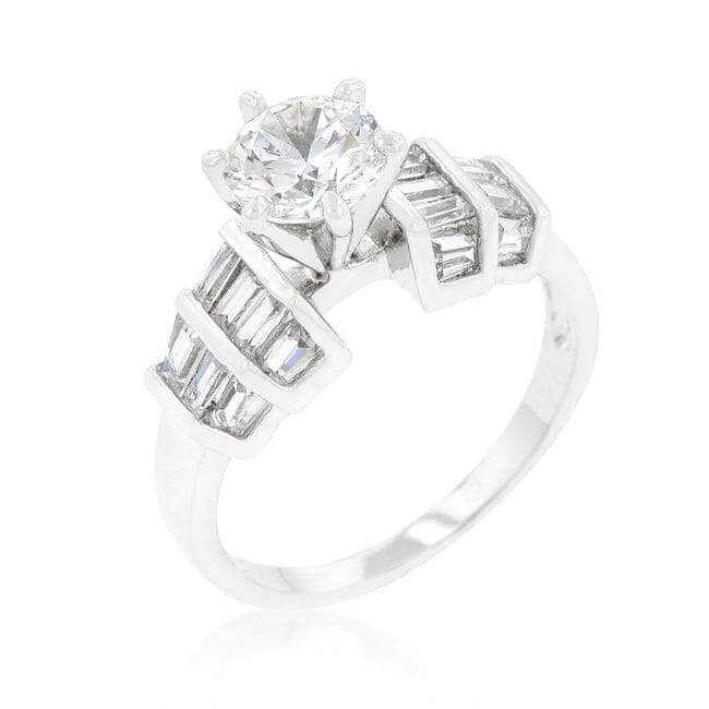 Tapered Baguette Cubic Zirconia Engagement Ring Rings Das Juwel