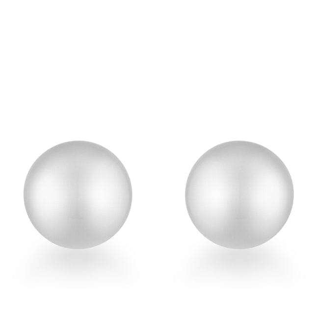 Tina Rhodium Sphere Stud Earrings Earrings Das Juwel