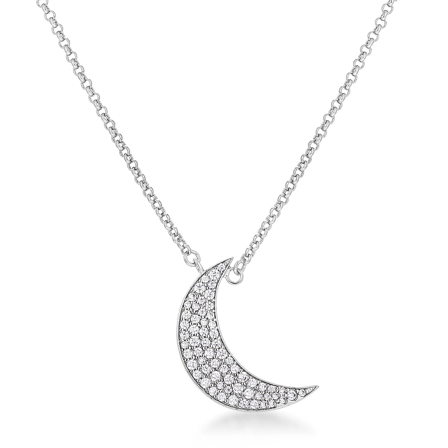 To the Moon and Back Cubic Zirconia Necklace Necklaces Das Juwel