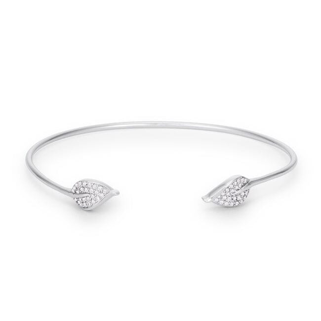 Trendy Rhodium Bracelet with Clear Cubic Zirconia Accents Bracelets Das Juwel