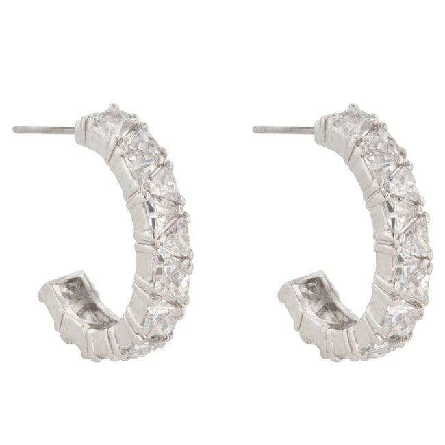 Trillion Cut Cubic Zirconia Hoop Earrings Earrings Das Juwel