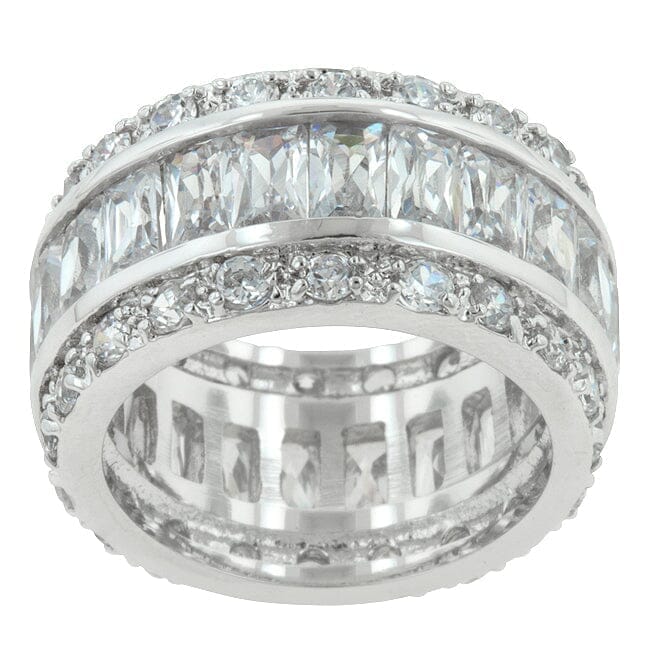 Triple Row White Zircon Eternity Ring Rings Das Juwel