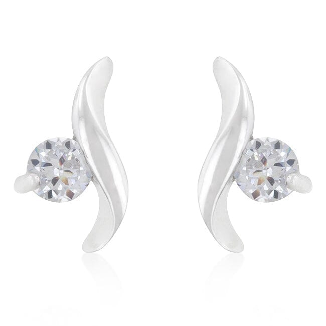 Twisting Solitaire Cubic Zirconia Earrings Earrings Das Juwel