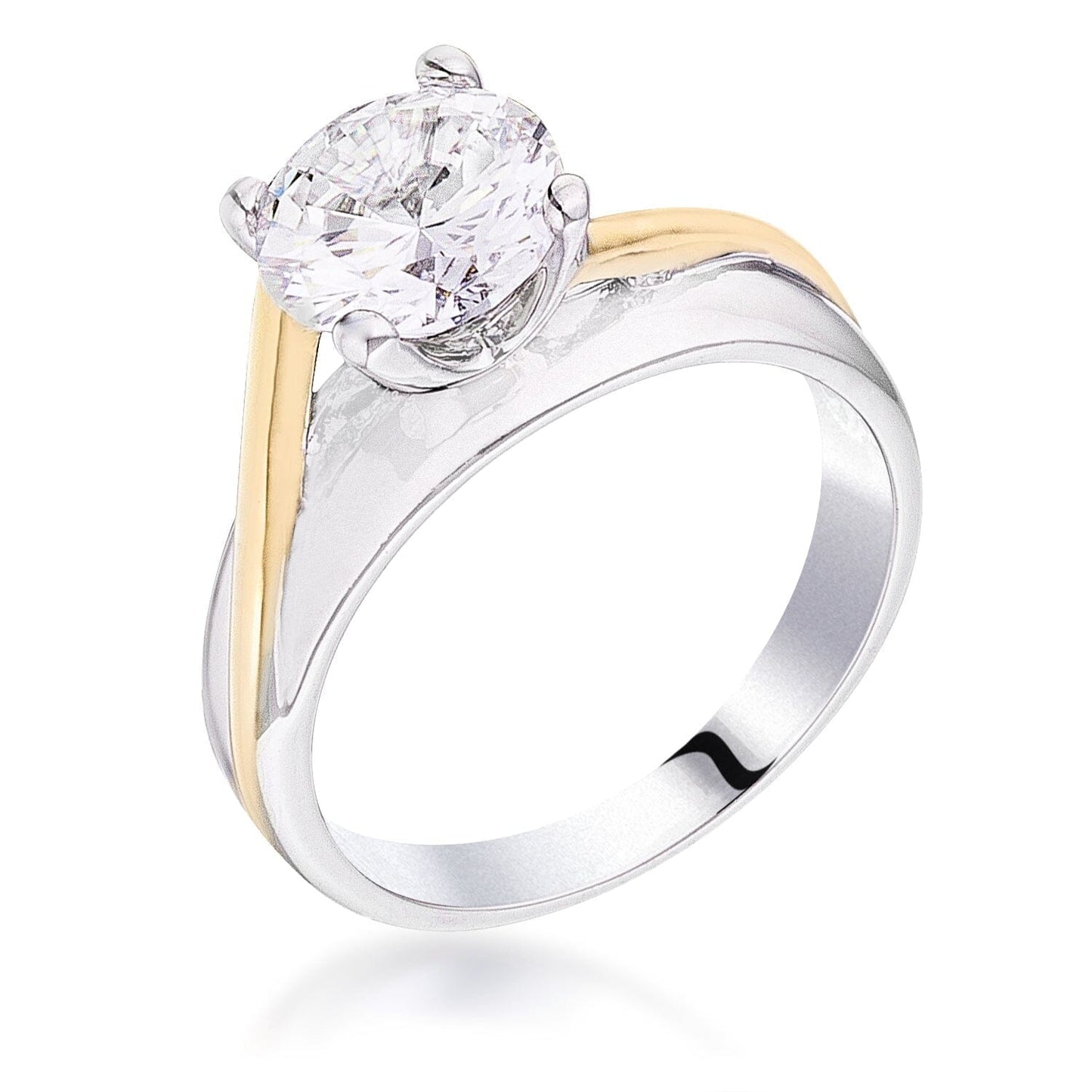 Two-tone Finish Solitaire Engagement Ring Rings Das Juwel