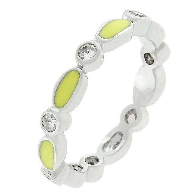 Yellow Link Enamel Stacker Ring Rings Das Juwel