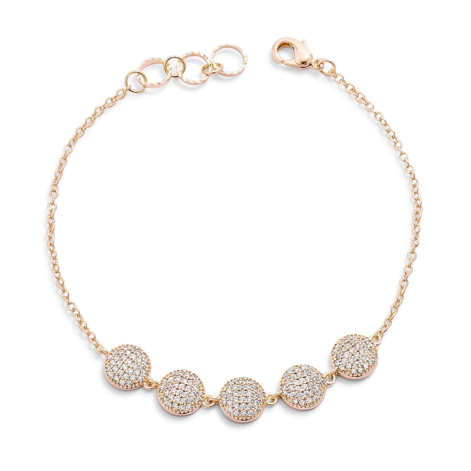 0.8ct Cubic Zirconia Goldtone Pave Disc Bracelet Bracelets Das Juwel 