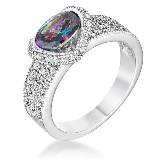 1.6 Ct Mystic Oval Cubic Zirconia Ring  