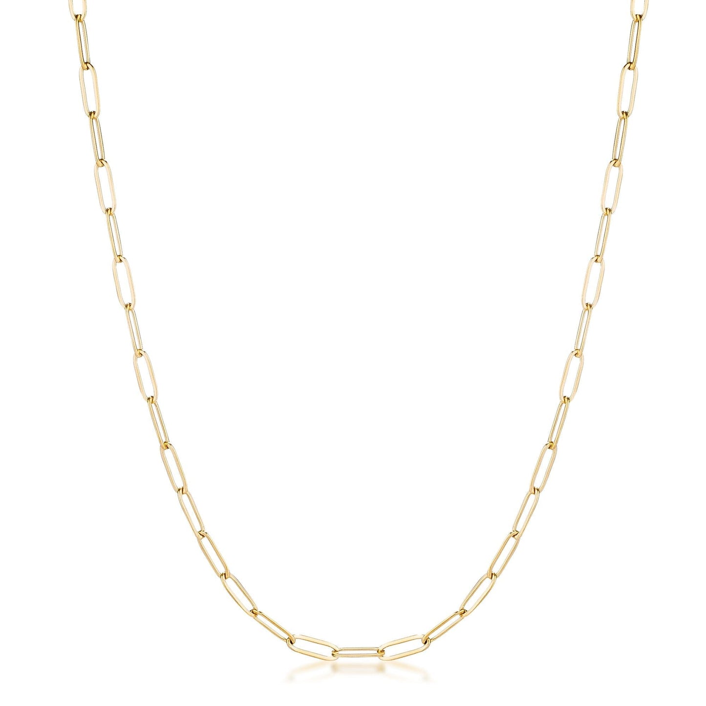 16 Gold Plated Linked Petite Paperclip Chain Necklace Necklaces Das Juwel 