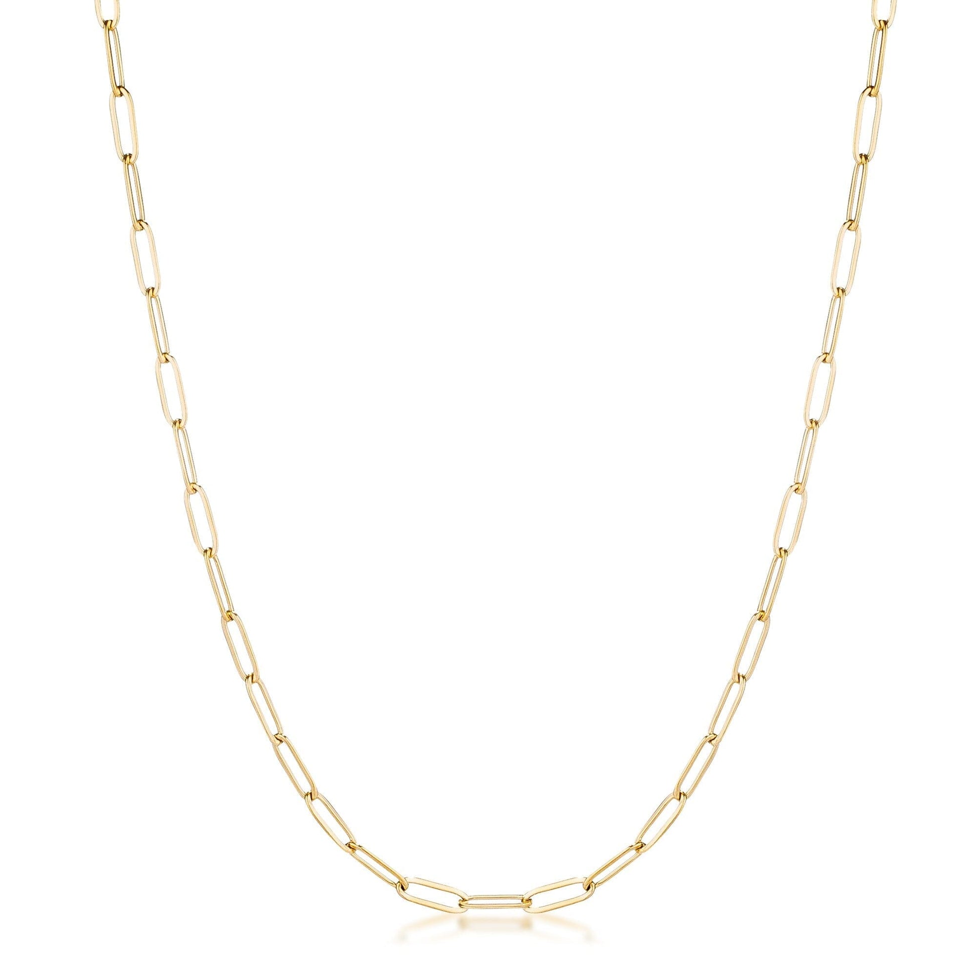 16 Gold Plated Linked Petite Paperclip Chain Necklace Necklaces Das Juwel 
