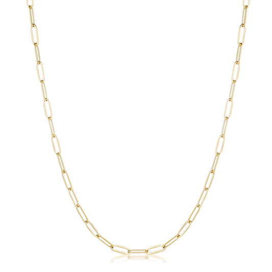 16 Gold Plated Linked Petite Paperclip Chain Necklace Necklaces Das Juwel 