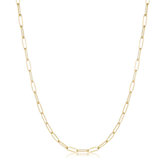 16 Gold Plated Linked Petite Paperclip Chain Necklace Necklaces Das Juwel 