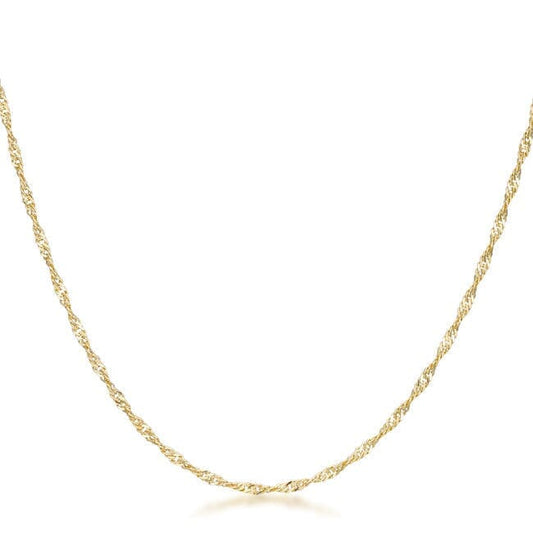 16 Inch Gold Twisted Fashion Chain Necklaces Das Juwel 