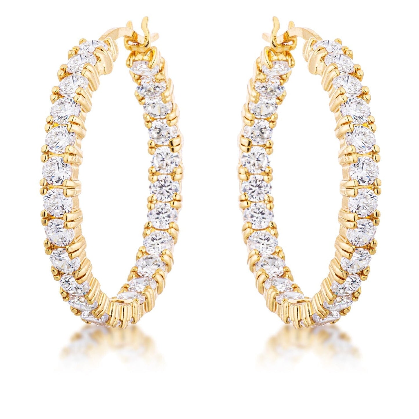 18k Gold Plated Eternity Hoop Earrings Earrings Das Juwel 