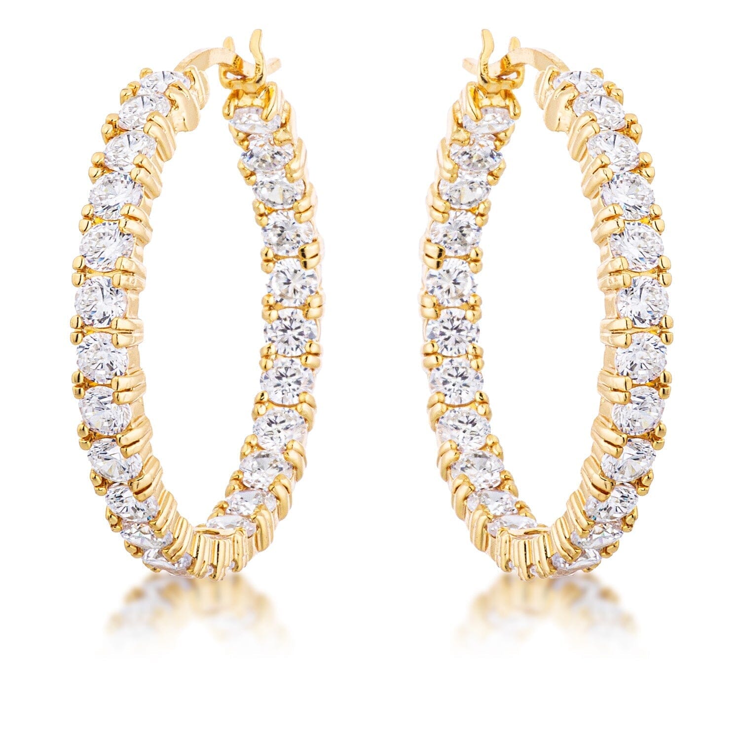 18k Gold Plated Eternity Hoop Earrings Earrings Das Juwel 