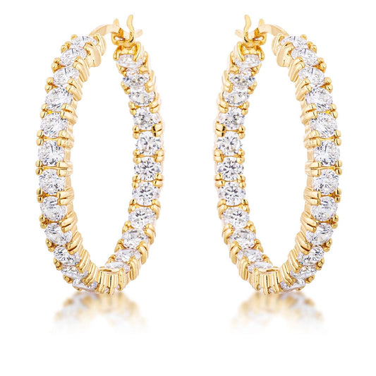 18k Gold Plated Eternity Hoop Earrings Earrings Das Juwel 