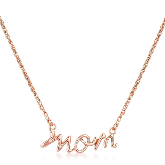 18k Rose Gold Plated Mom Script Necklace Necklaces Das Juwel 