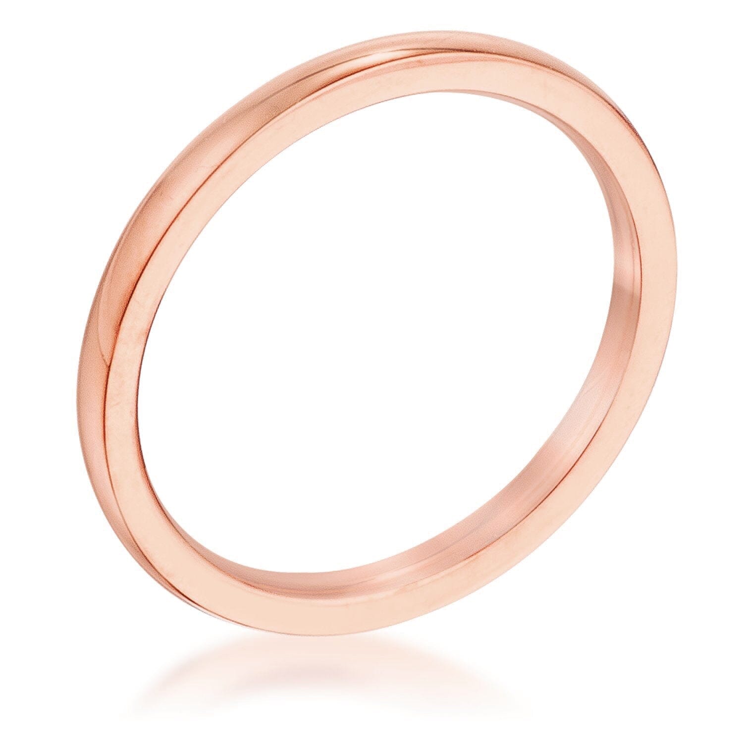 2 mm IPG Rose Goldtone Stainless Steel Wedding Band Rings Das Juwel 