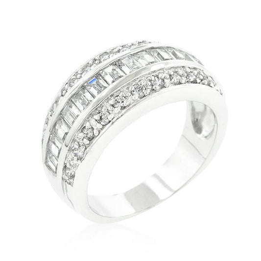 3-Row Cubic Zirconia Band  