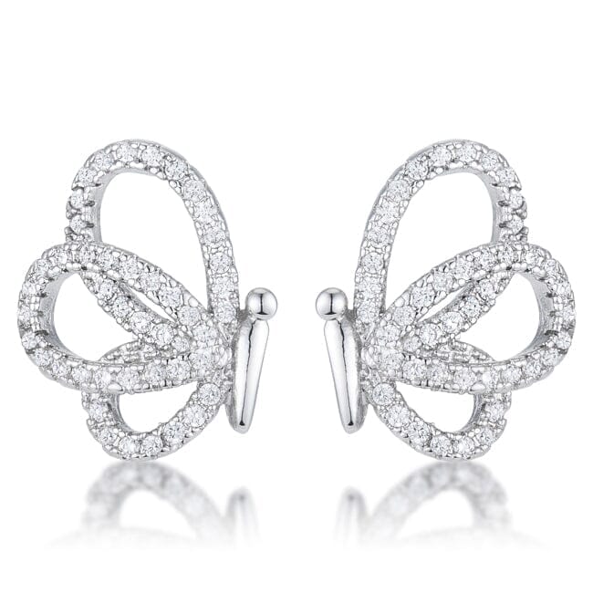 .45 Ct Cubic Zirconia Butterfly Stud Earrings Earrings Das Juwel 