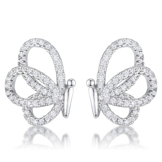 .45 Ct Cubic Zirconia Butterfly Stud Earrings Earrings Das Juwel 