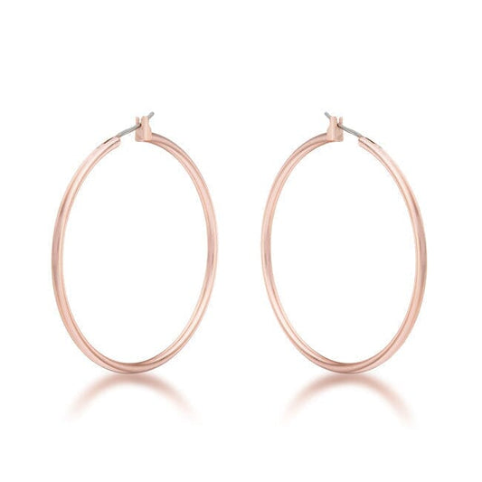 45mm Rose Gold Plated Hoop Earrings Earrings Das Juwel 
