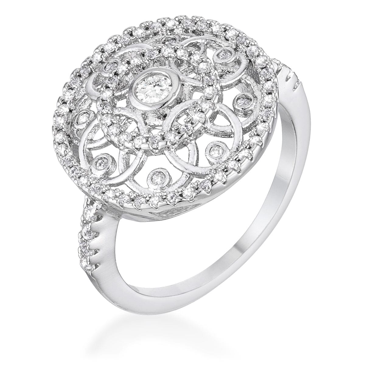 .5 Ct Interlocking Circles Ring with Cubic Zirconia Rings Das Juwel 