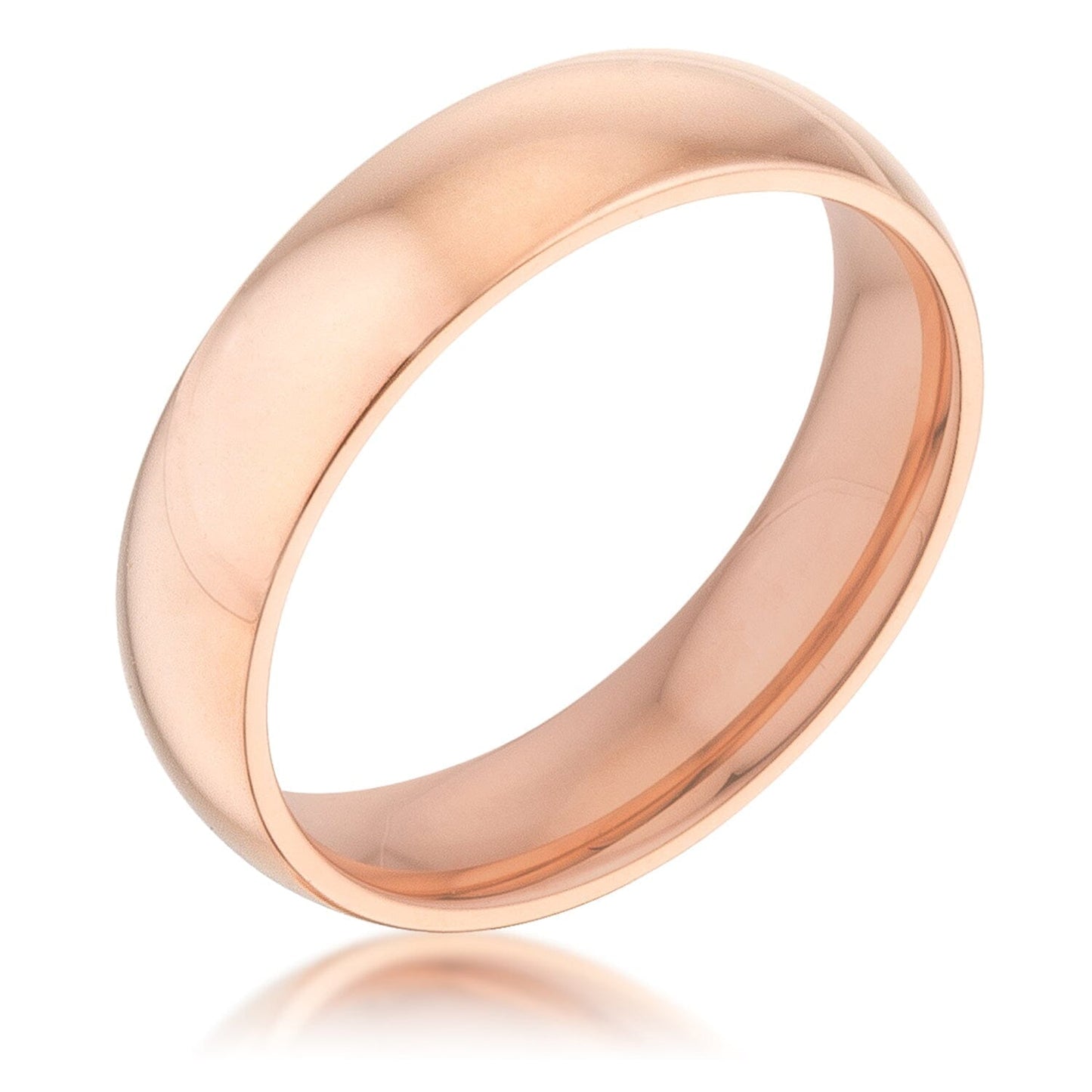 5 mm IPG Rose Gold Stainless Steel Band Rings Das Juwel 