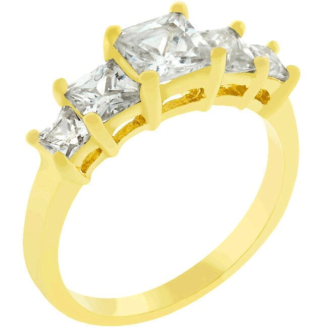 5-Stone Anniversary Ring in Goldtone Rings Das Juwel 