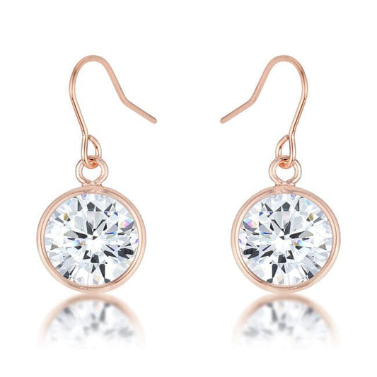 5.5 Ct Rose Gold Cubic Zirconia Drop Earrings Earrings Das Juwel 
