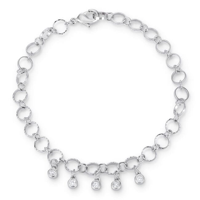 .55 Ct Stunning 8 Rhodium Bracelet with Cubic Zirconia Charms Bracelets Das Juwel 