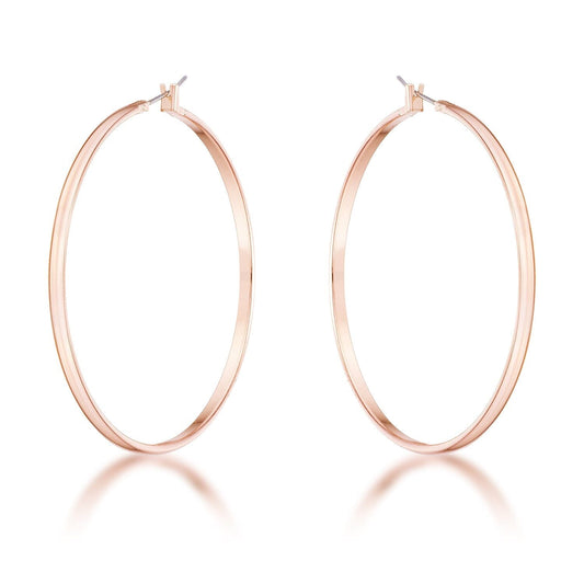 55mm Rose Gold Plated Classic Hoop Earrings Earrings Das Juwel 