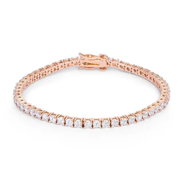 5.75ct Rose Goldtone Cubic Zirconia Tennis Bracelet Bracelets Das Juwel 