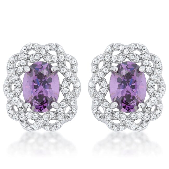 Amethyst Oval Stud Earrings Earrings Das Juwel 