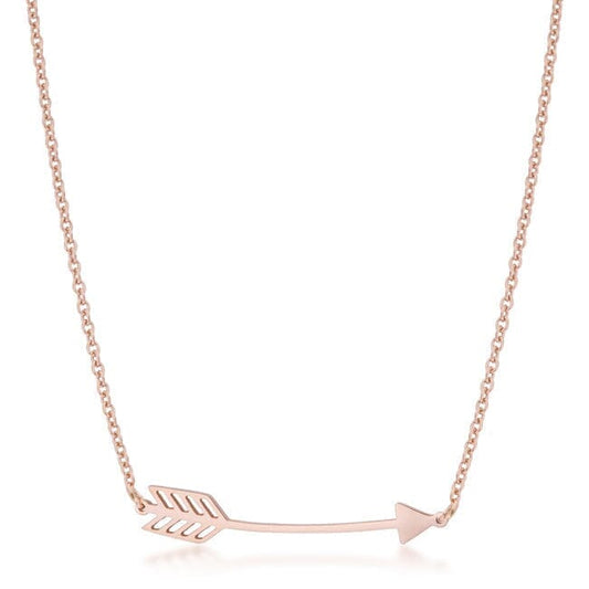 Arianna Rose Gold Stainless Steel Arrow Necklace Necklaces Das Juwel 