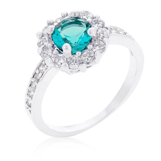 Bella Birthstone Engagement Ring in Blue  