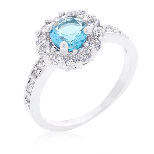 Bella Birthstone Engagement Ring in Blue  